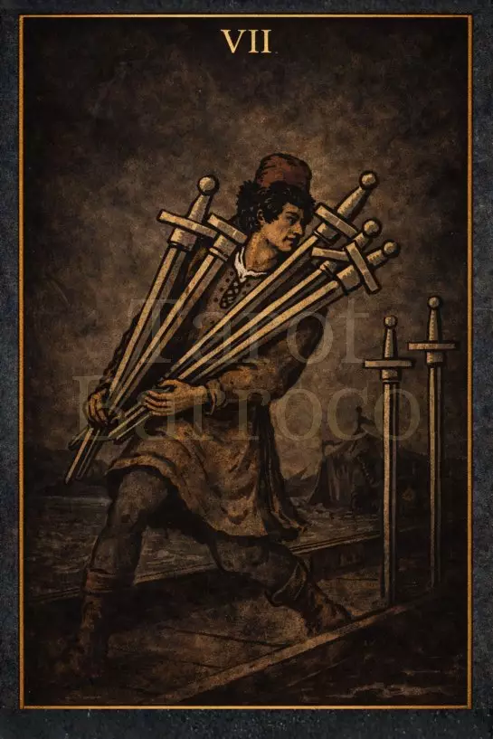 Carta Sete de Espadas